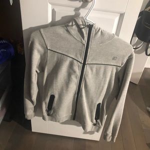 Grey cropped zip up hoodie